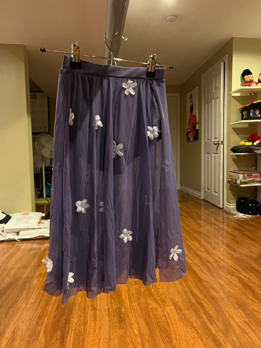 Gray velvet and purple ballet dance costume - photo 3