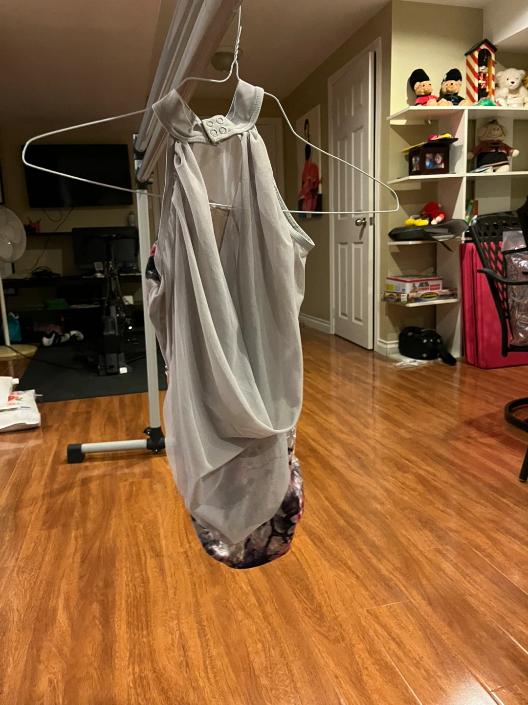 Gray velvet and purple ballet dance costume - photo 2