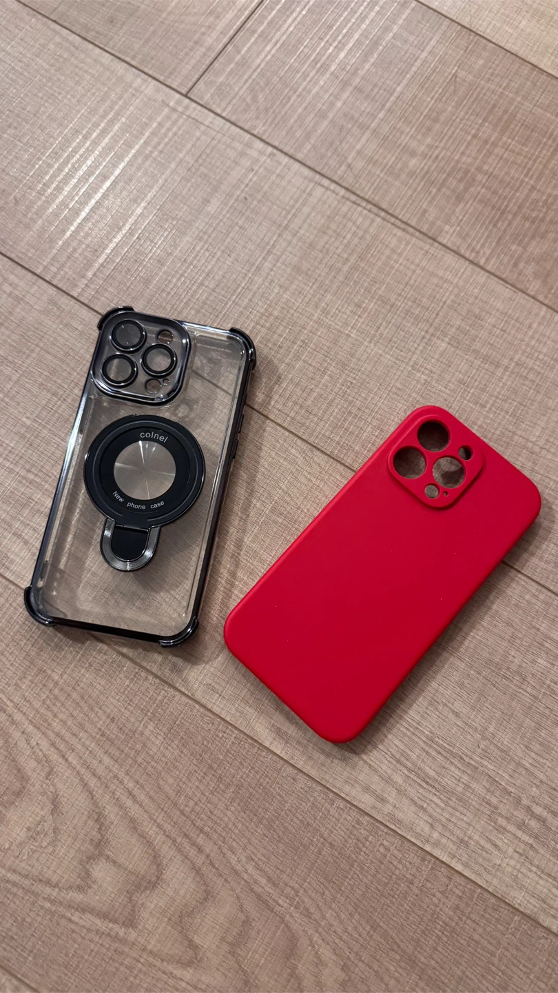 Colnel iPhone 15 Pro Max Case with Ring Holder or soft Red Case
