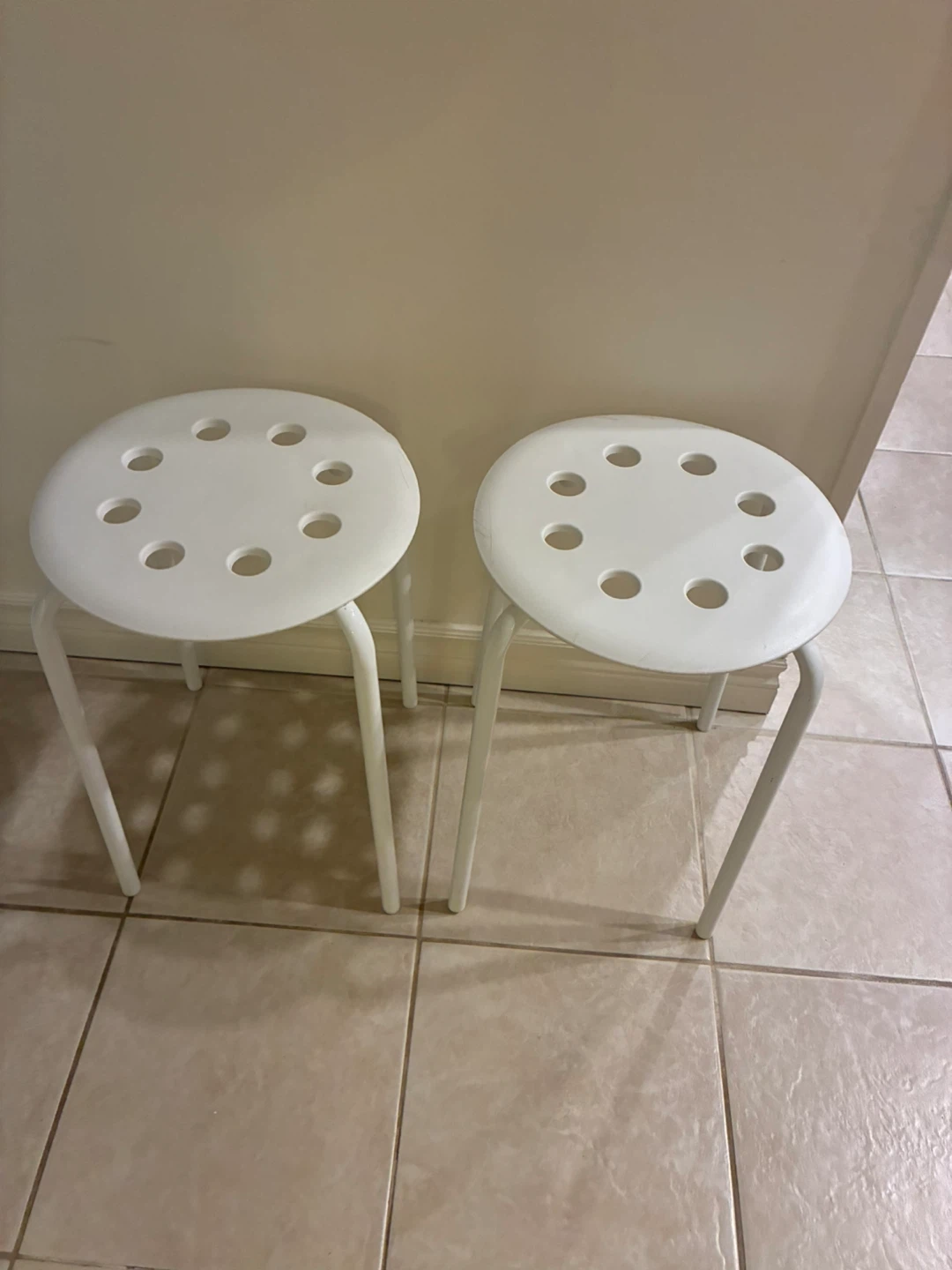 Ikea White Stools (2)