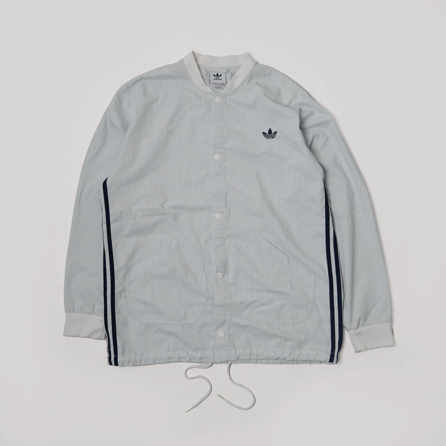 Adidas Originals - Seersucker Coat Striped Button Jacket - photo 3