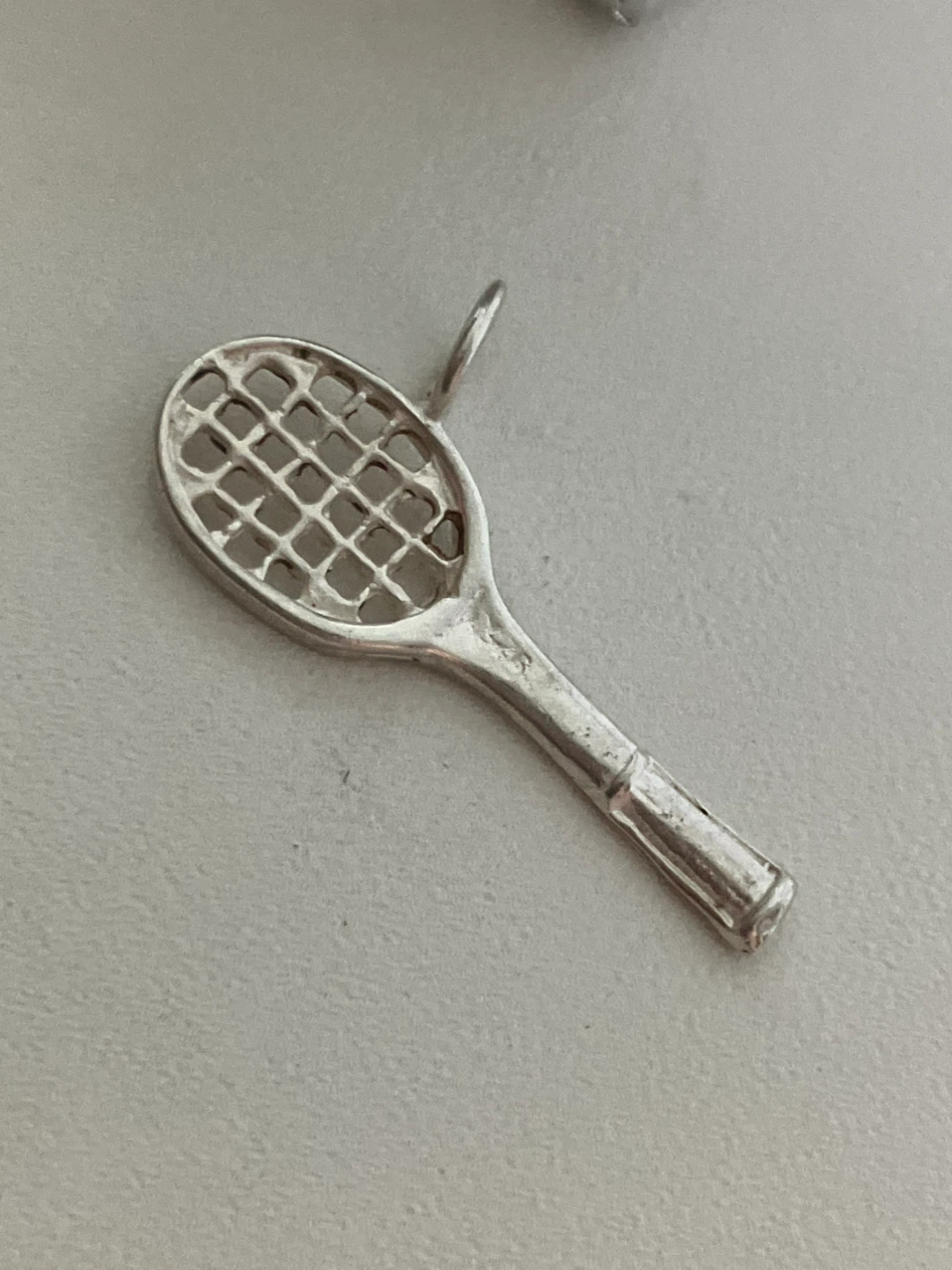 Tennis Racket Charm 925 Sterling Silver