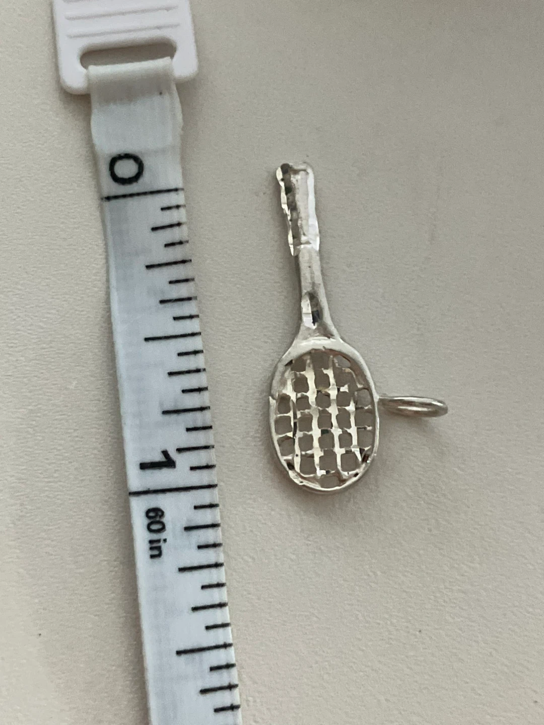 Tennis Racket Charm 925 Sterling Silver - photo 3
