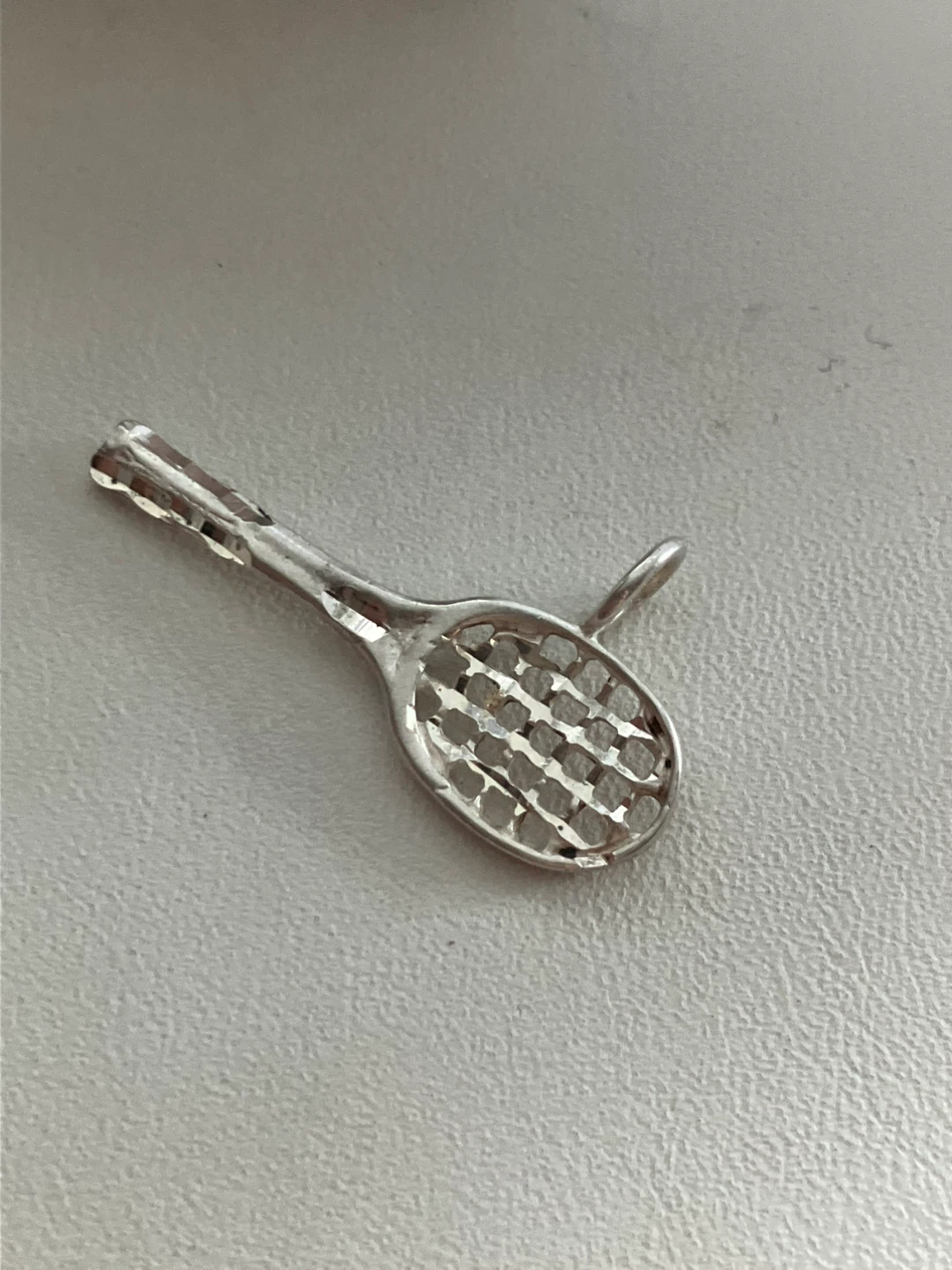 Tennis Racket Charm 925 Sterling Silver - photo 2