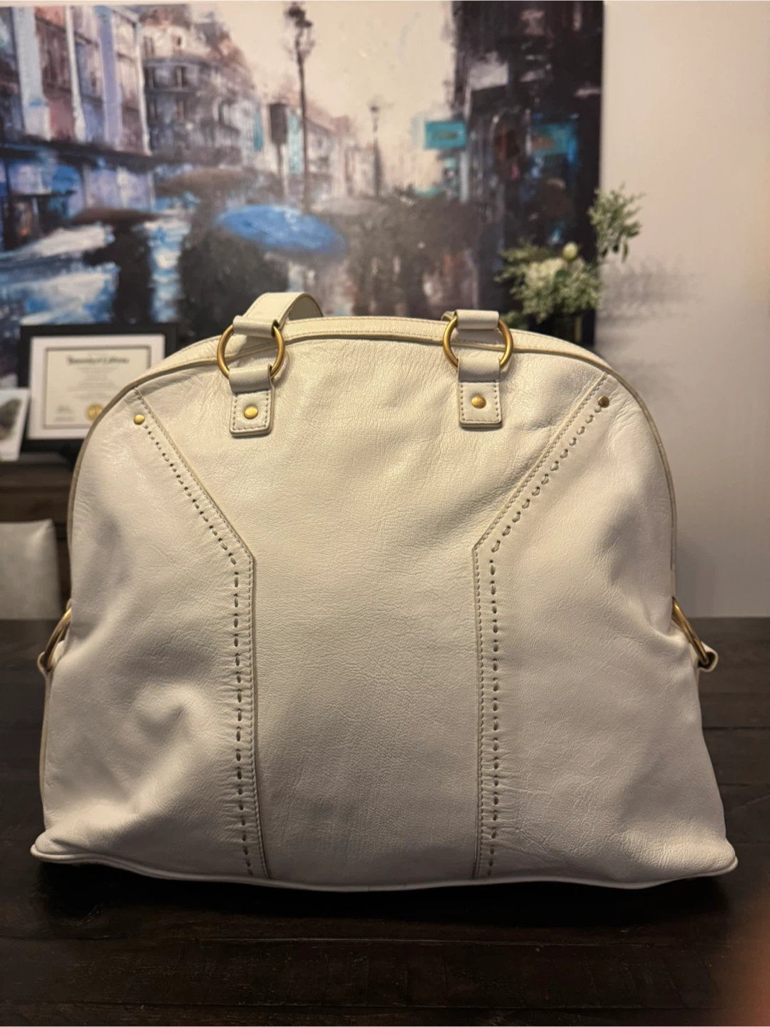 Yves Saint Laurent YSL White Leather Handbag - photo 2