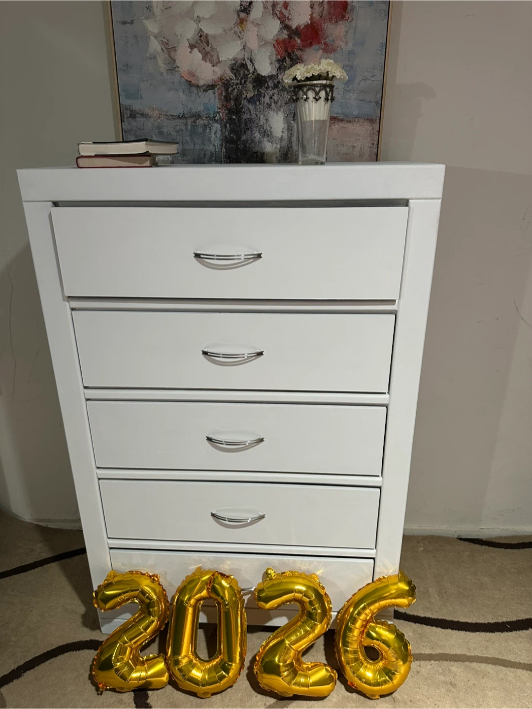 White 5-Drawer Chest