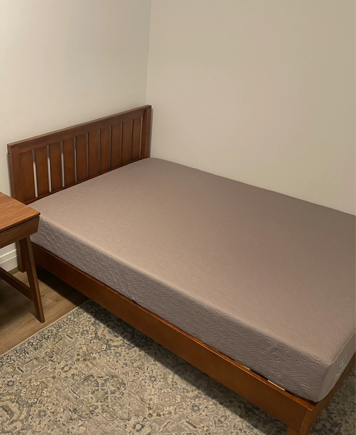 Walnut wood double Bed Frame