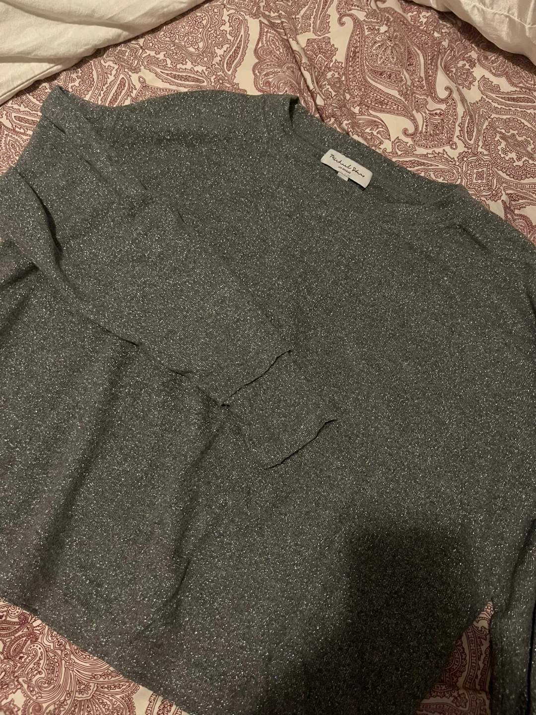Michael Stars Gray Sparkle Top Size XS
