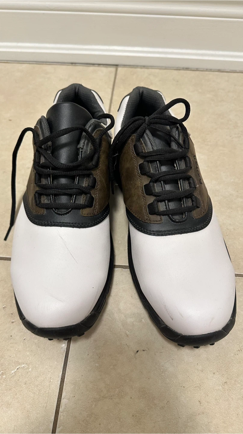 FootJoy Leather Golf Shoes - White & Brown - photo 2