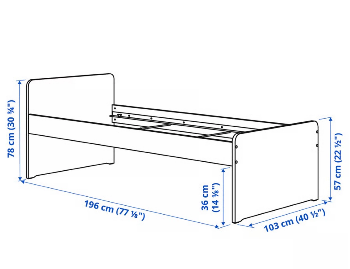 Ikea Bed frame with slatted bed base, with Mattress on request - photo 4