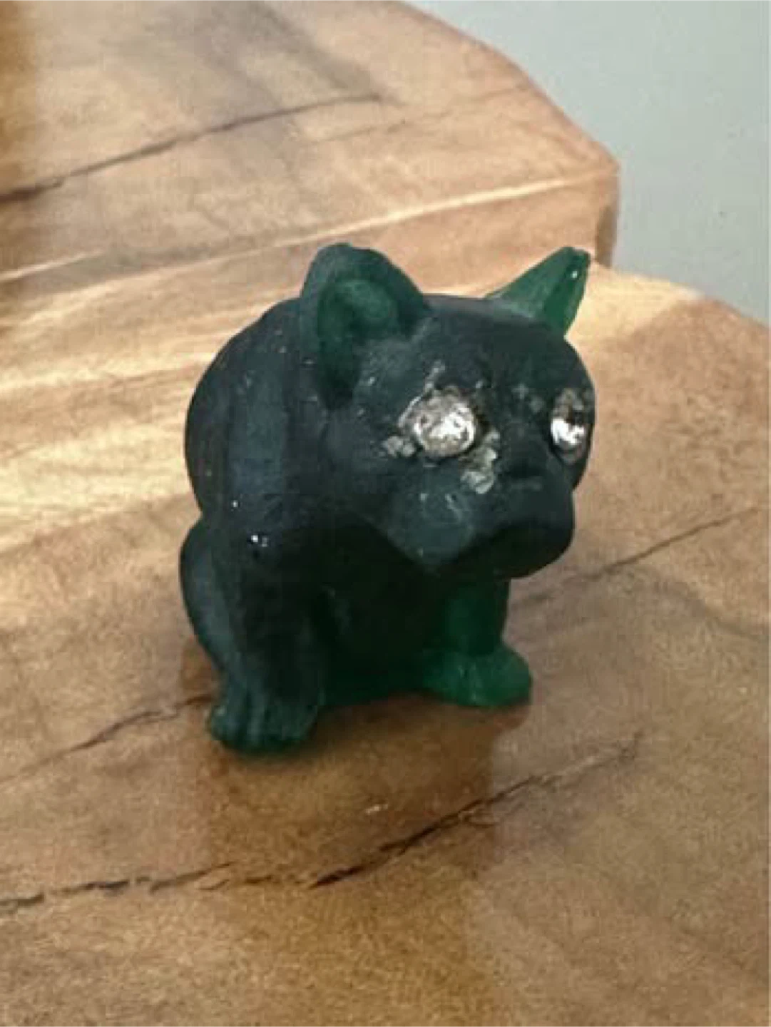 Green Glass dog Figurine