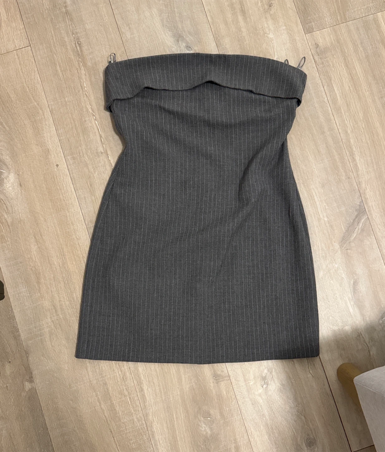 Zara Grey Pinstripe Mini Dress - Size M