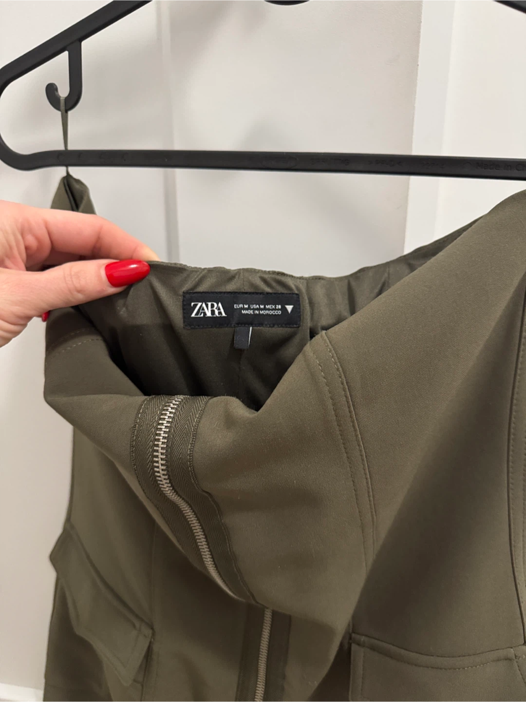 Zara Olive Green Mini Dress - Size M - photo 2