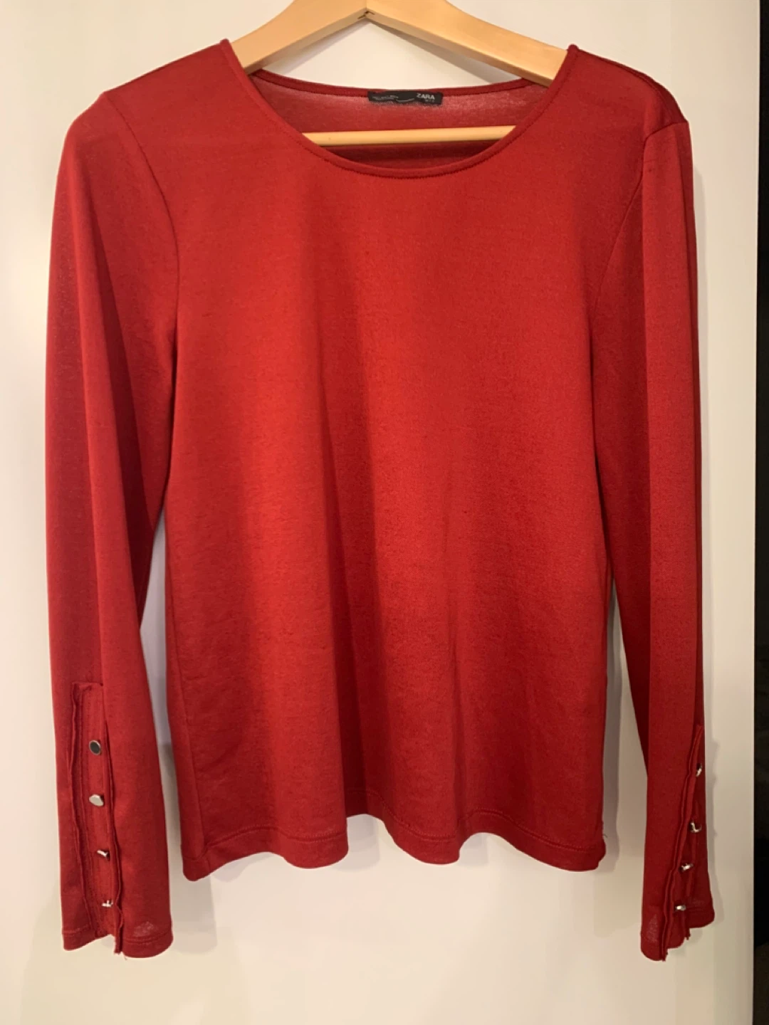 Zara Red Long Sleeve Top - Size L