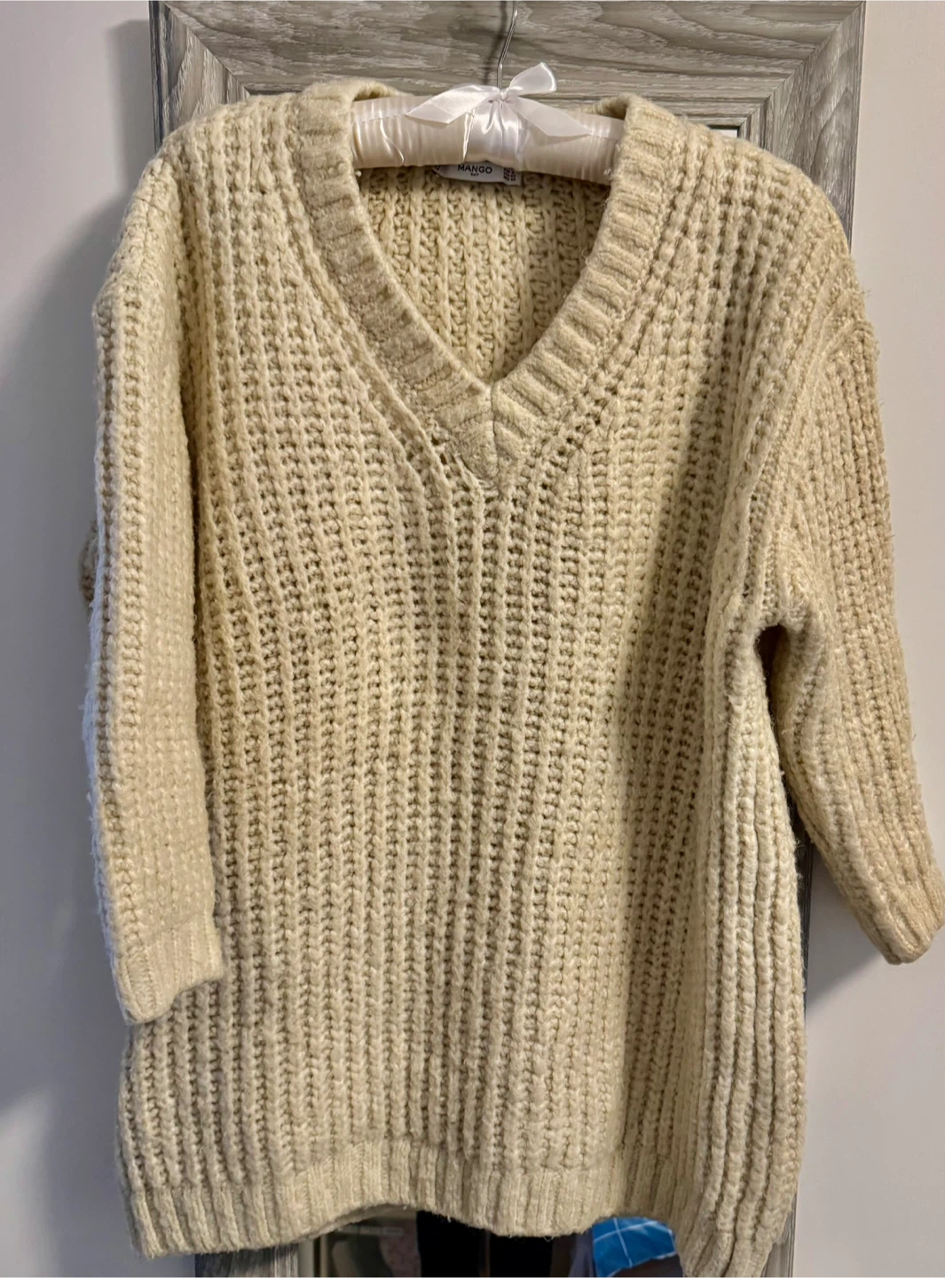 Mango Suit Cream Knit Sweater_Size USA: XS(EUR: S)