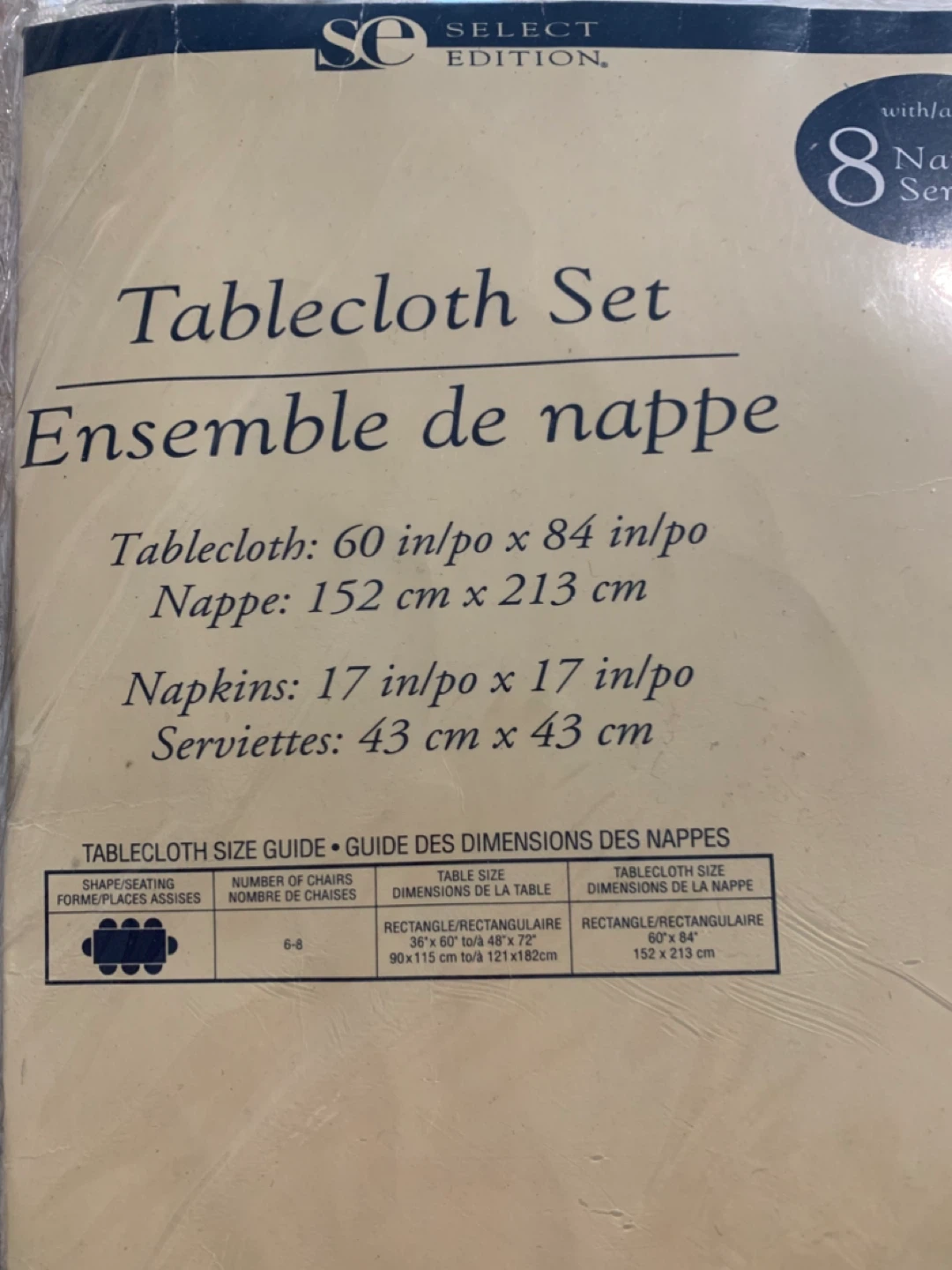 Select Edition Tablecloth Set (60x84 in) NEW - photo 3