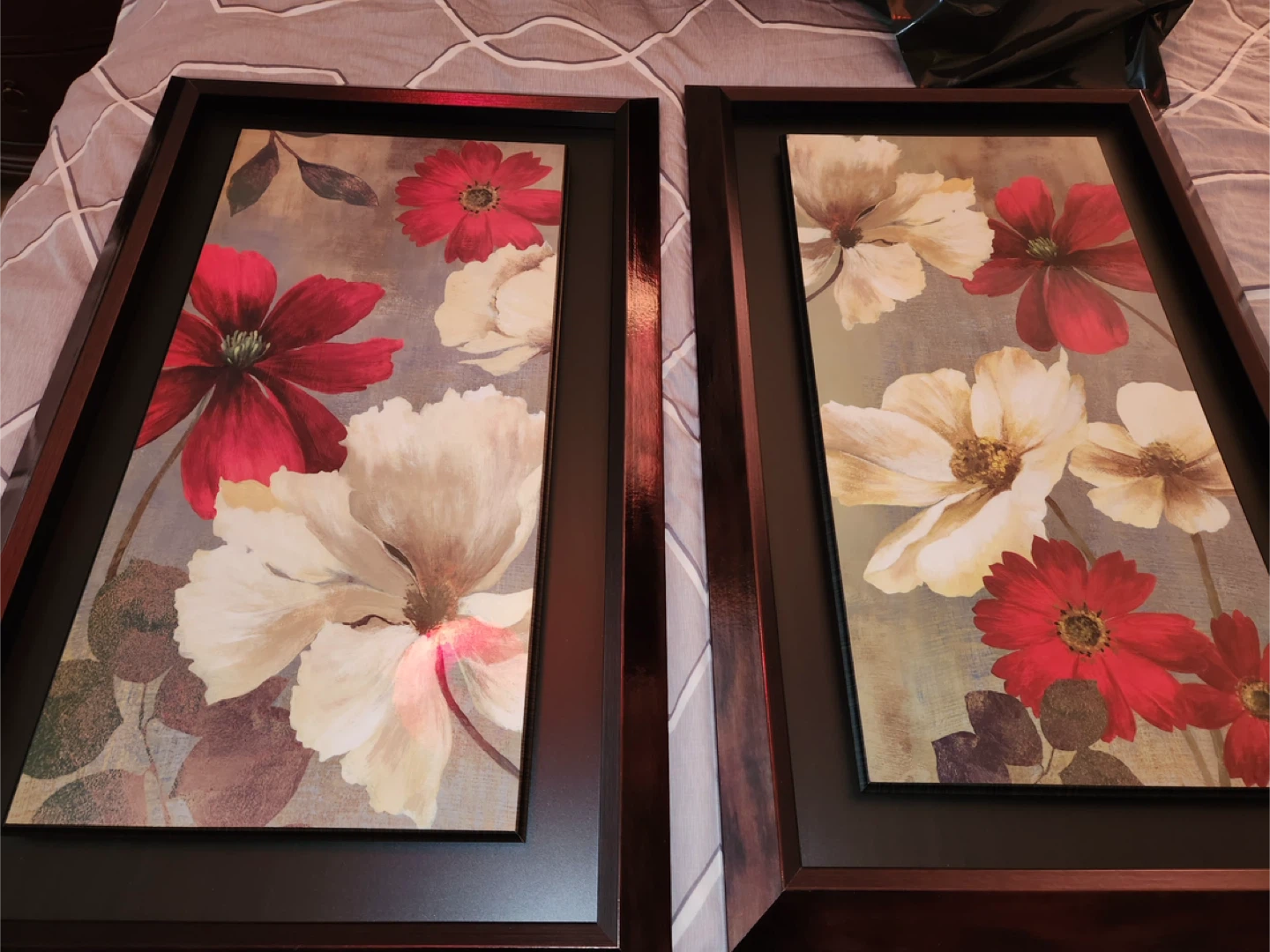 Set of 2 Floral Framed Wall Art