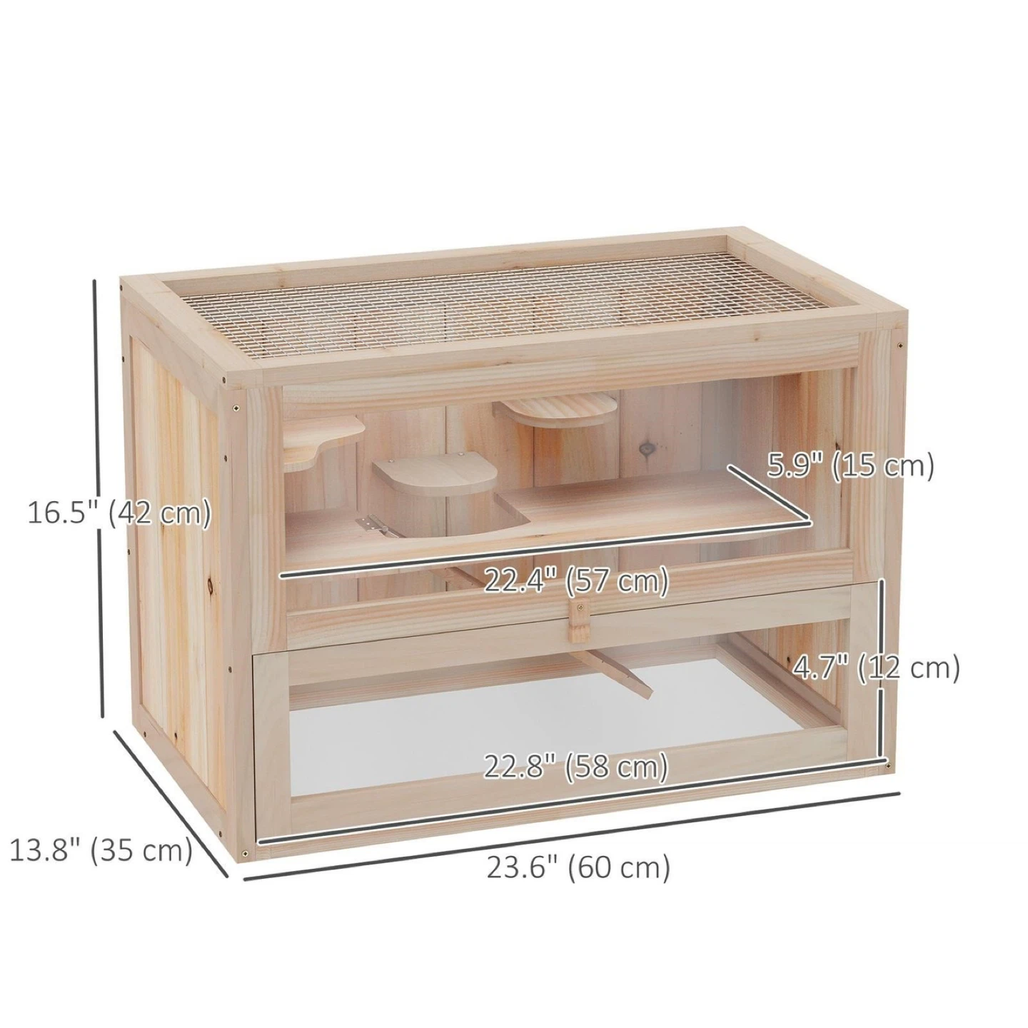 PawHut Wooden Hamster Cage - photo 2