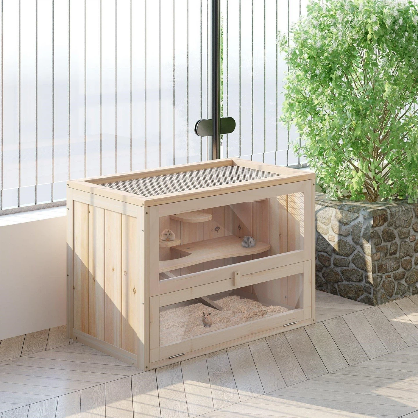 PawHut Wooden Hamster Cage