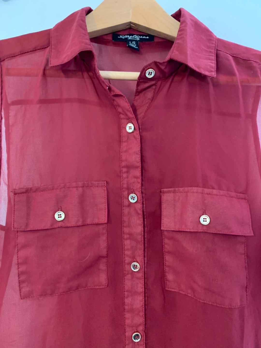 Streetwear Society Burgundy Sleeveless Blouse - L/G - photo 2