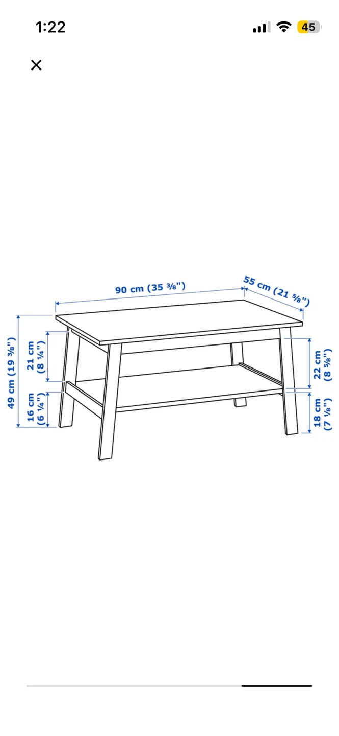 Ikea Coffee Table, Brown, 90x55cm - photo 3