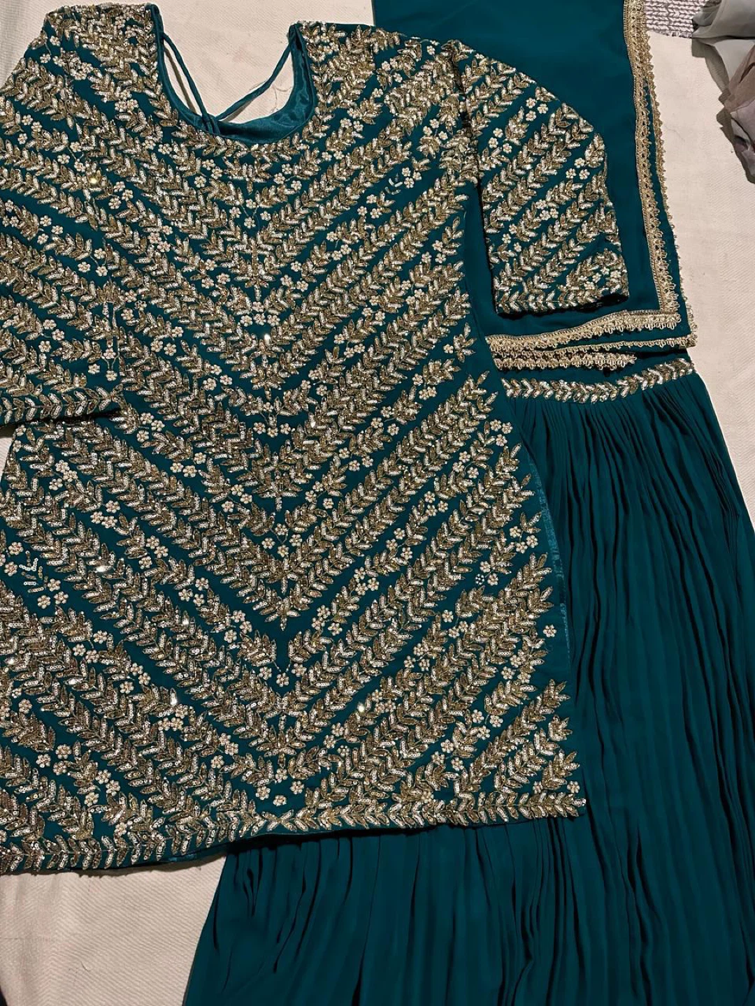 Teal Embroidered Salwar Kameez