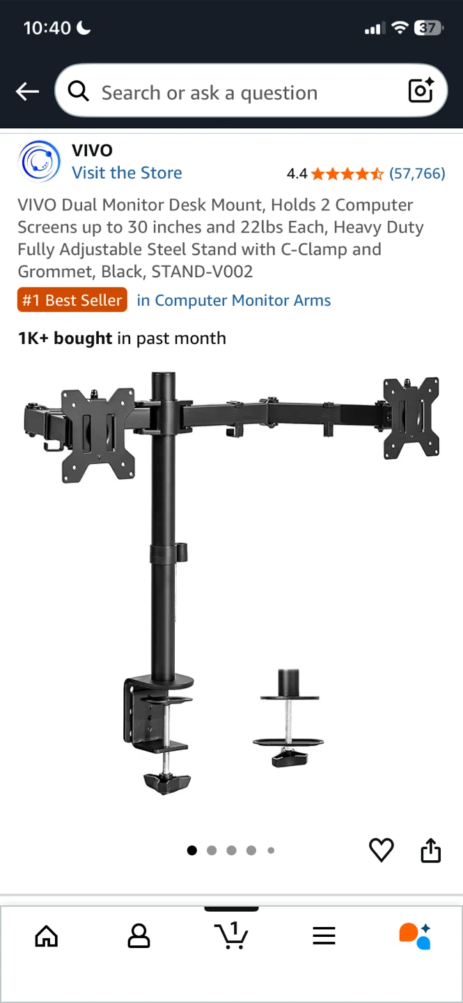VIVO Dual Monitor Desk Mount STAND-V002
