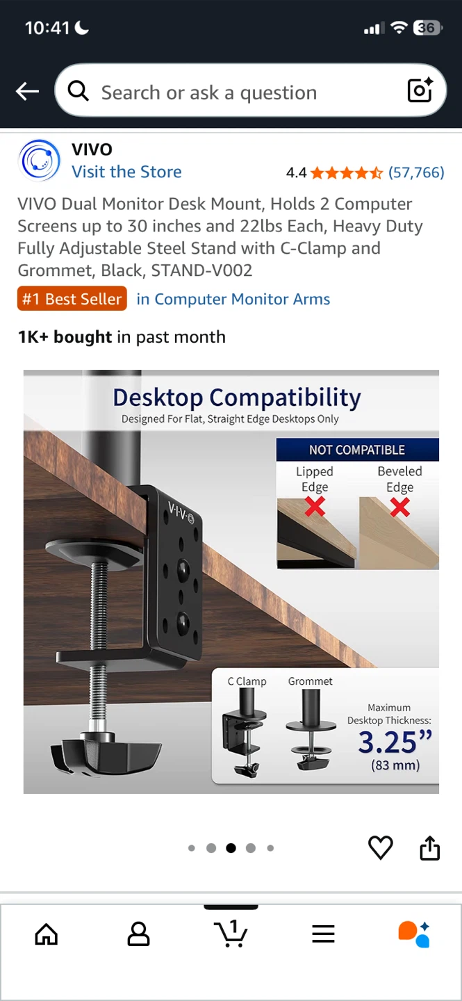 VIVO Dual Monitor Desk Mount STAND-V002 - photo 4