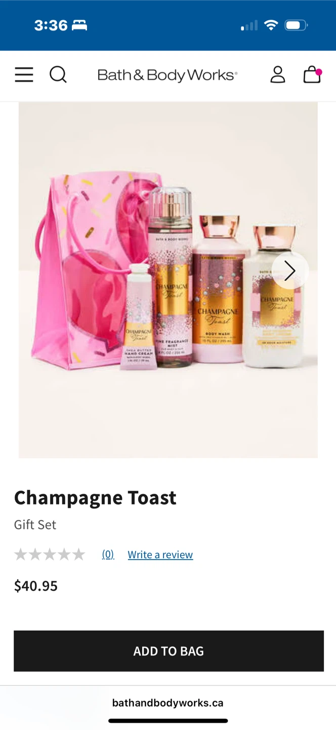 Bath & Body Works Champagne Toast Gift Set