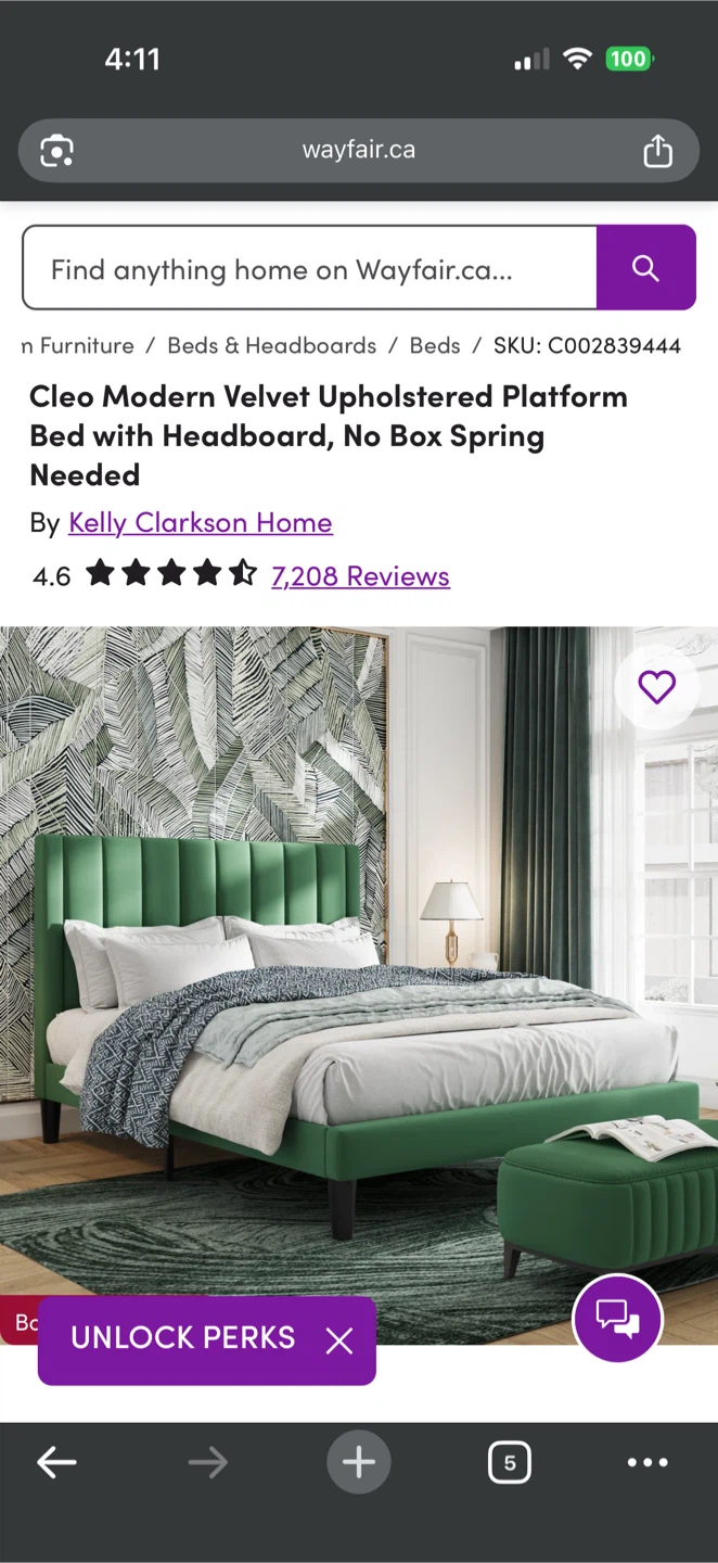 Green King Bed Frame - photo 3