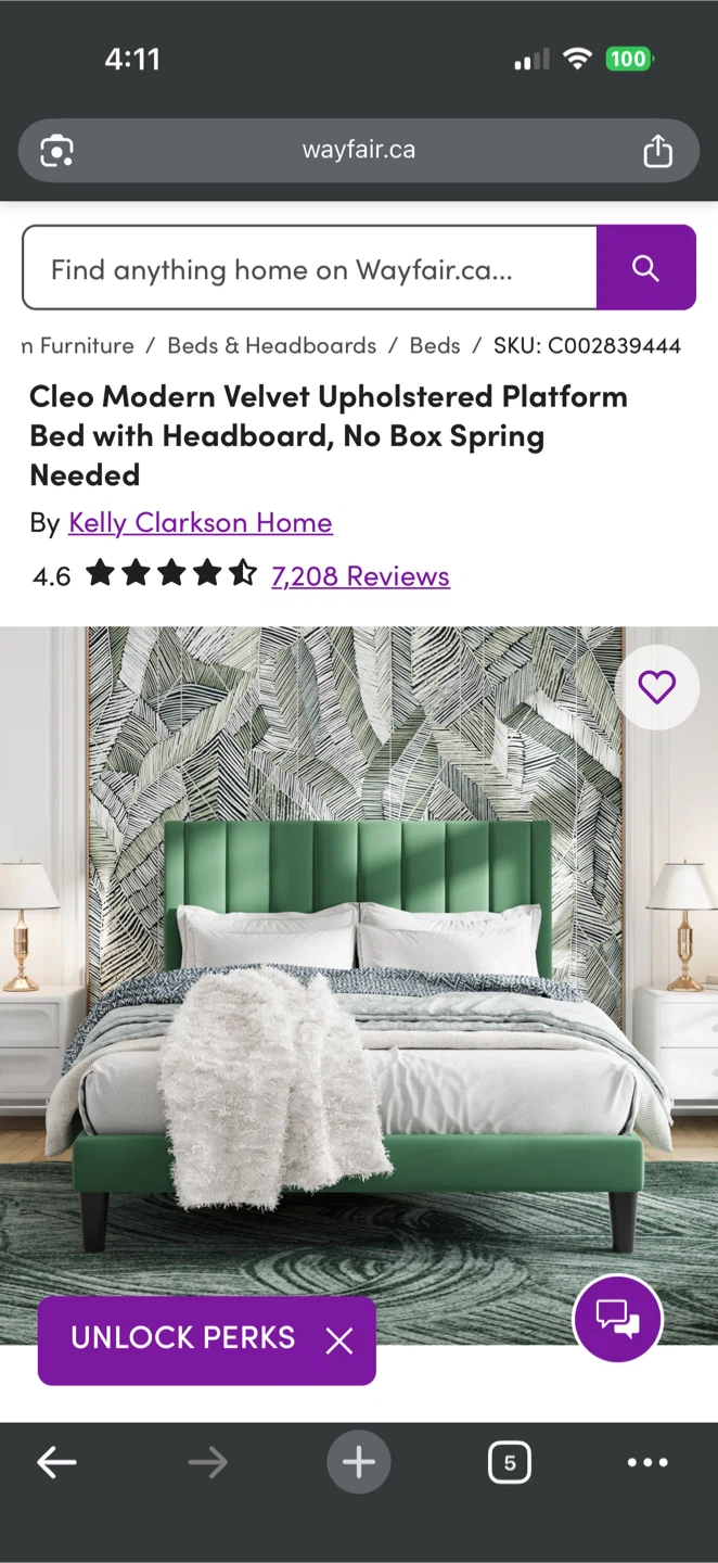 Green King Bed Frame - photo 4