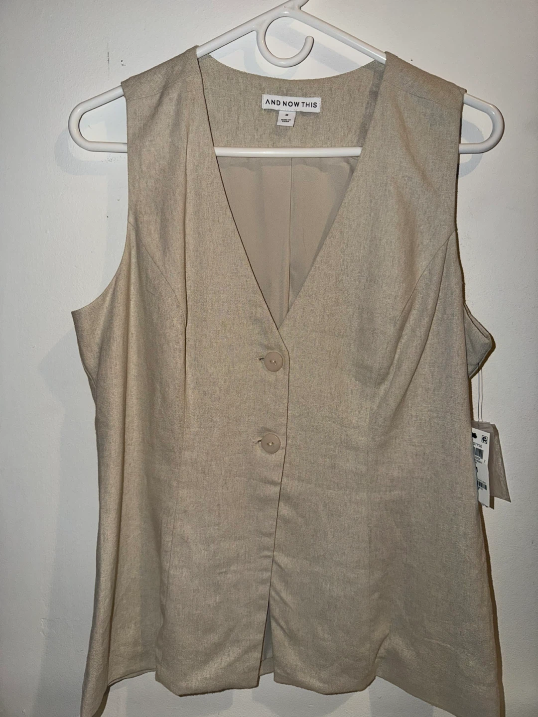 AND NOW THIS Tan Vest - Size M