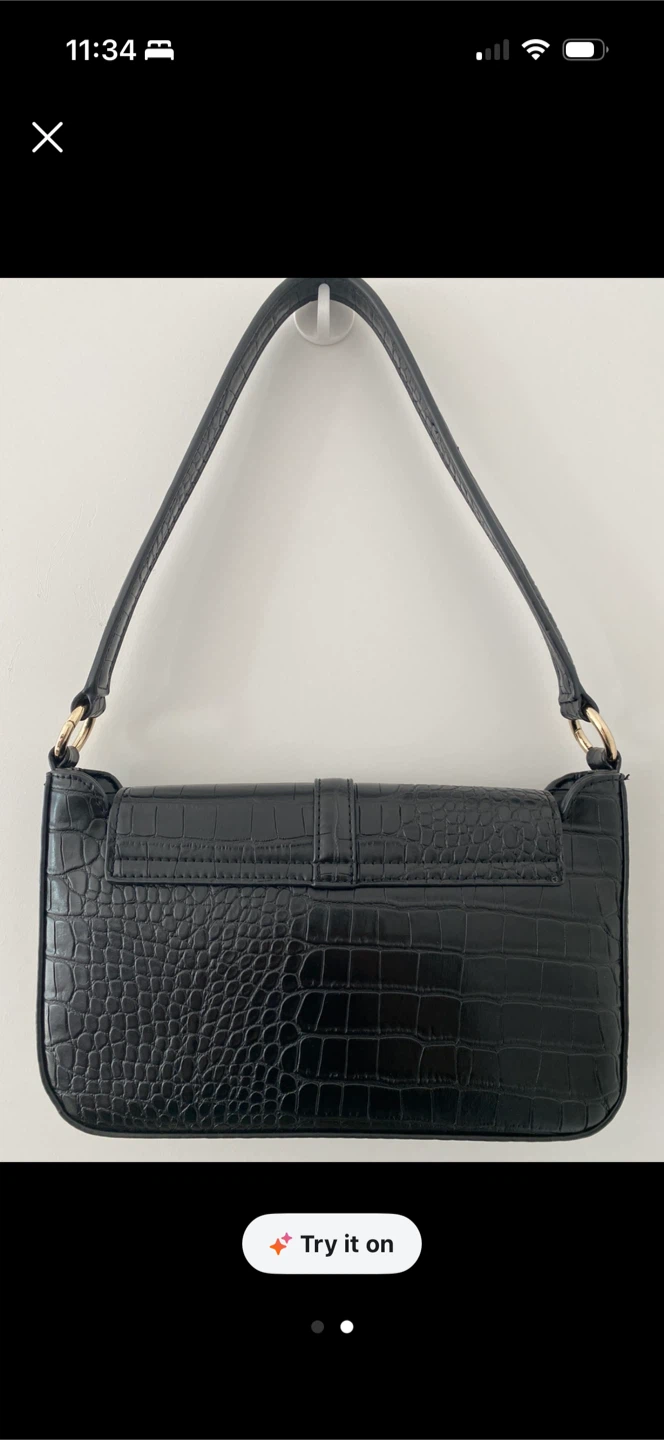 Black Croc Shoulder Bag - photo 2