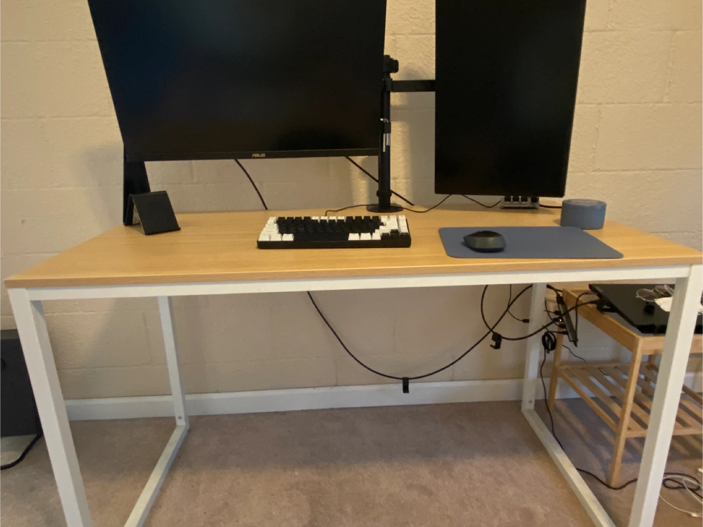 Desk with White Frame