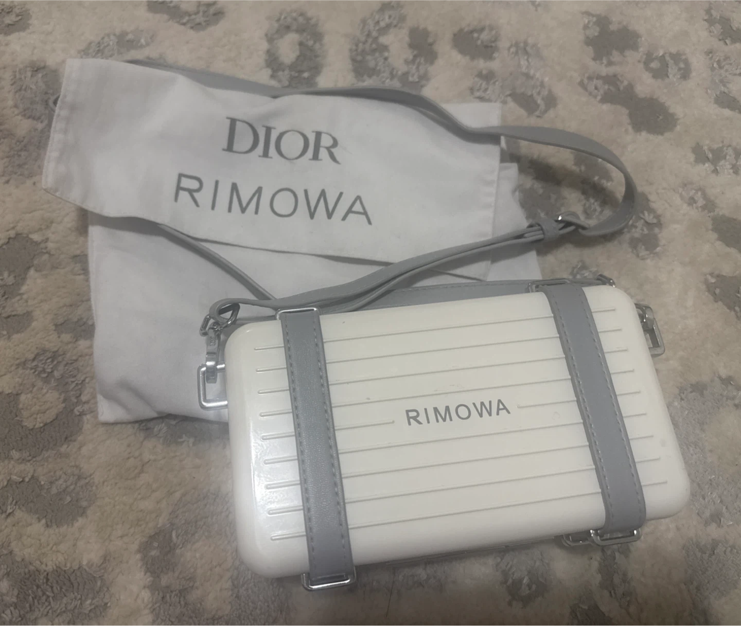 Dior x Rimowa White Mini Luggage Bag
