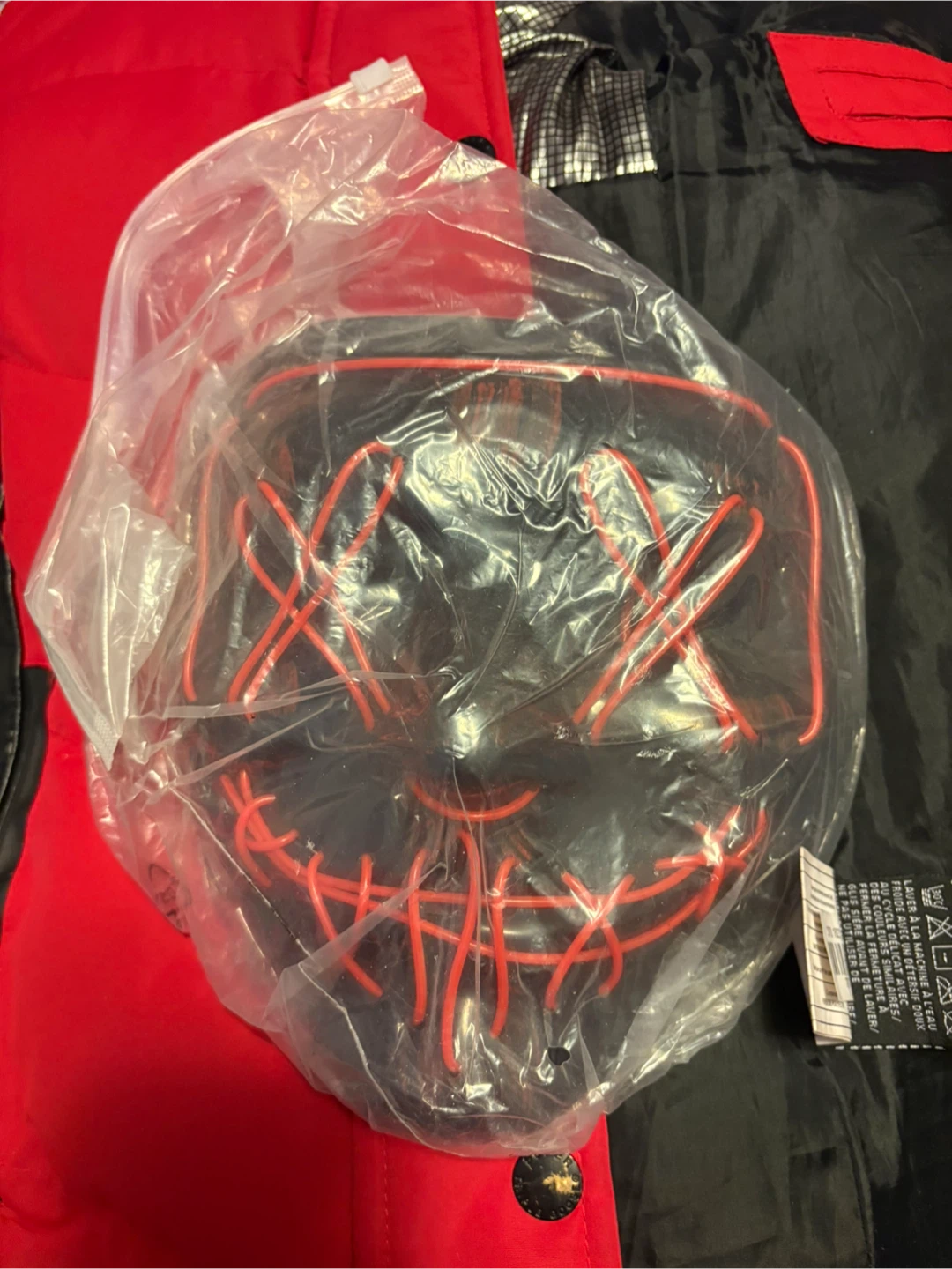 Light Up Purge Mask - Black with Red