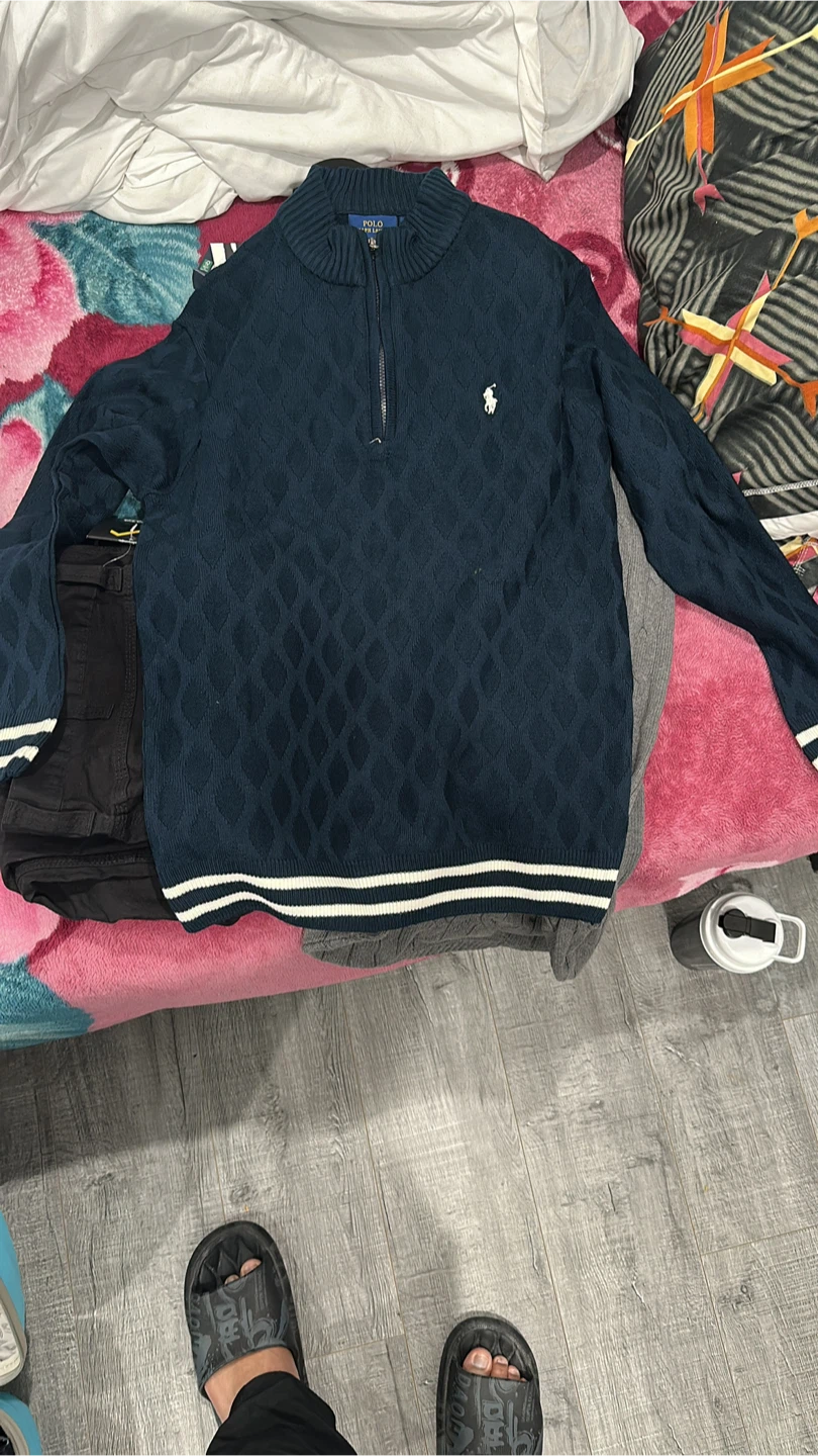 Polo Ralph Lauren Blue Quarter-Zip Sweater