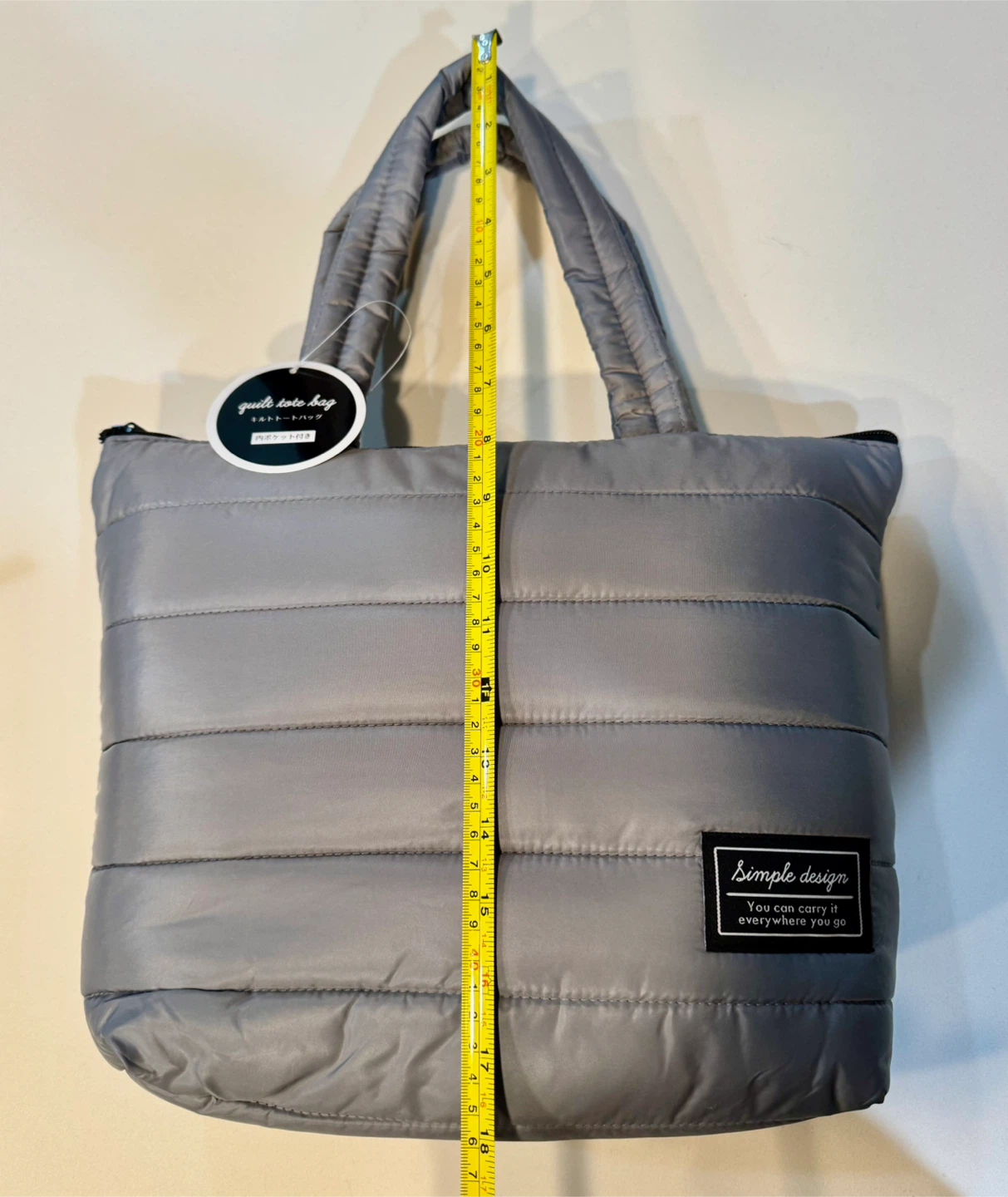 Puff Tote Bag_Super Light & Waterproof Design_Gray_NWT - photo 4