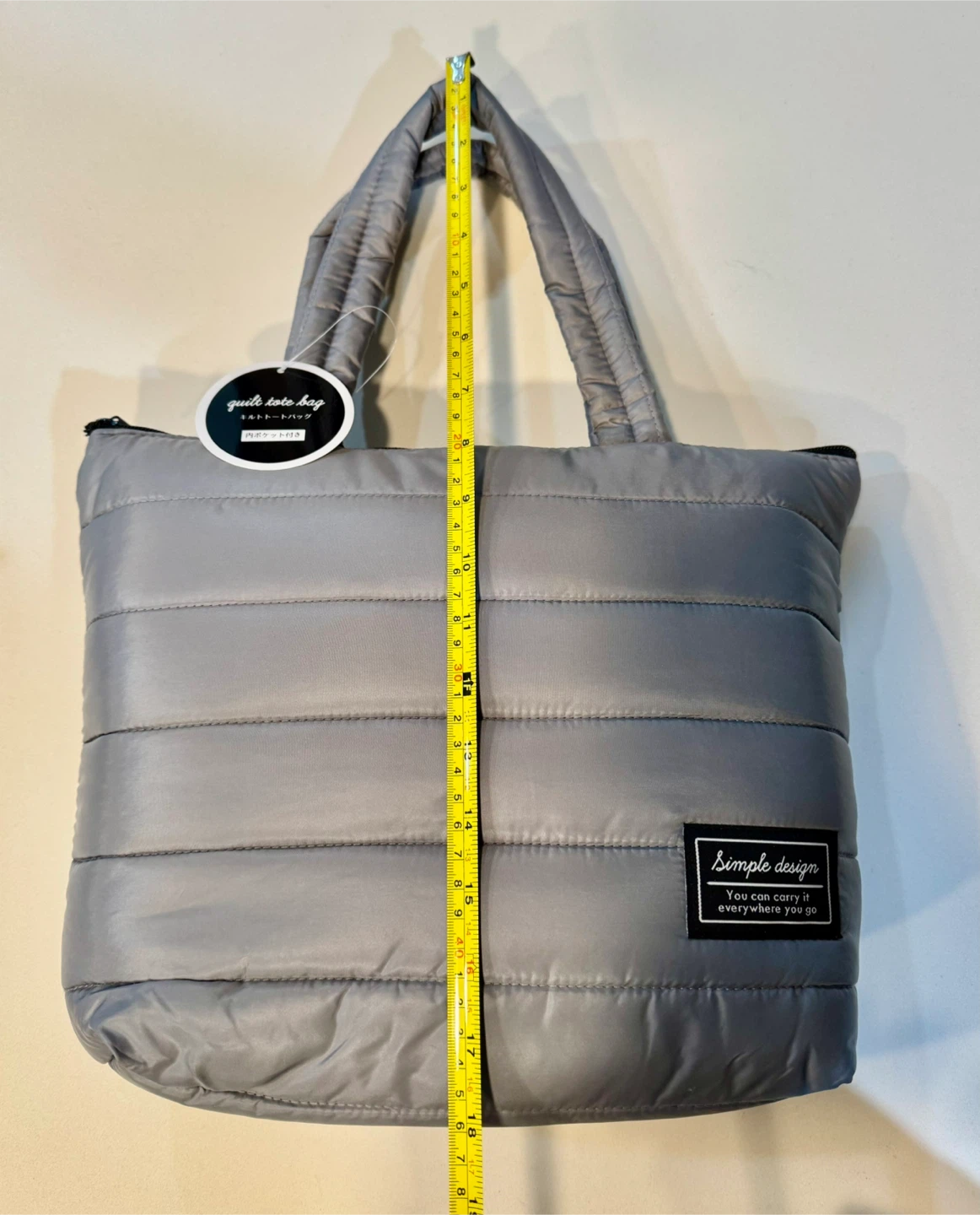 Puff Tote Bag_Super Light & Waterproof Design_Gray_NWT - photo 5