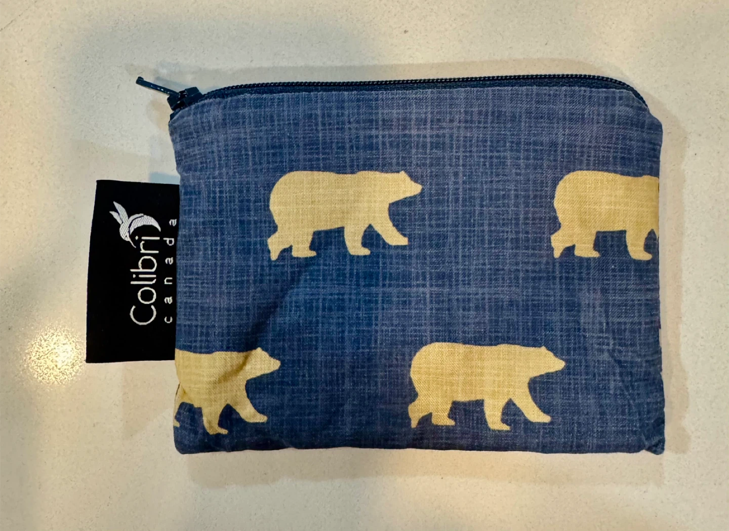 Colibri Blue and Gold (Beige) Bear Cosmetic Bag