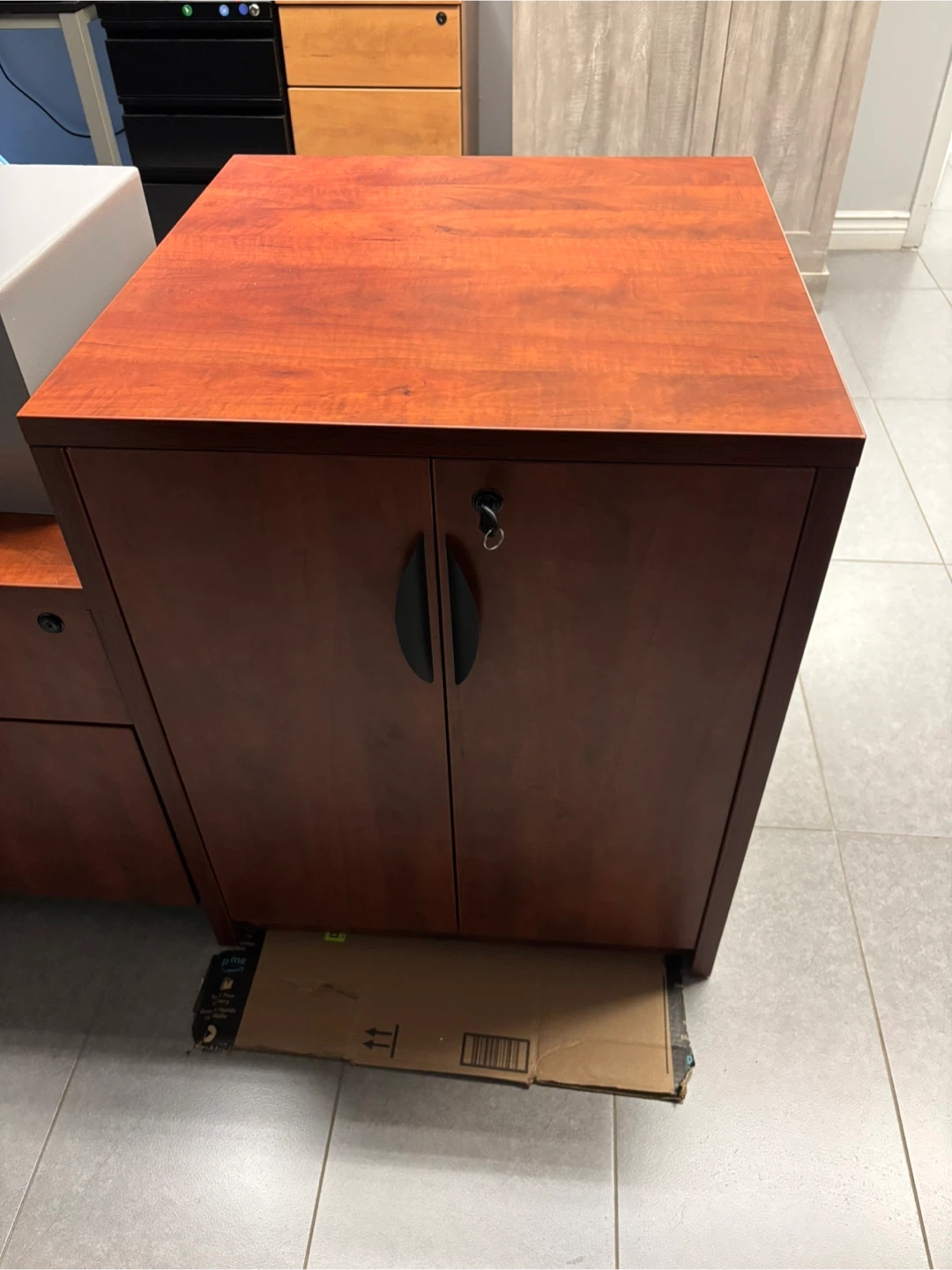 Wooden Cabinet with Doors and Lock