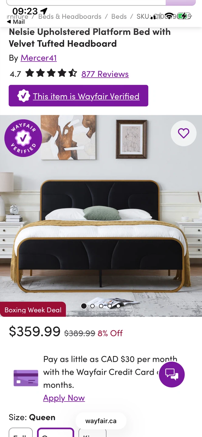 Queen size bed frame