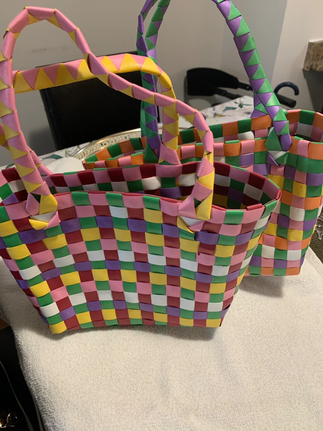 Handmade Woven Basket - Colorful and Unique!