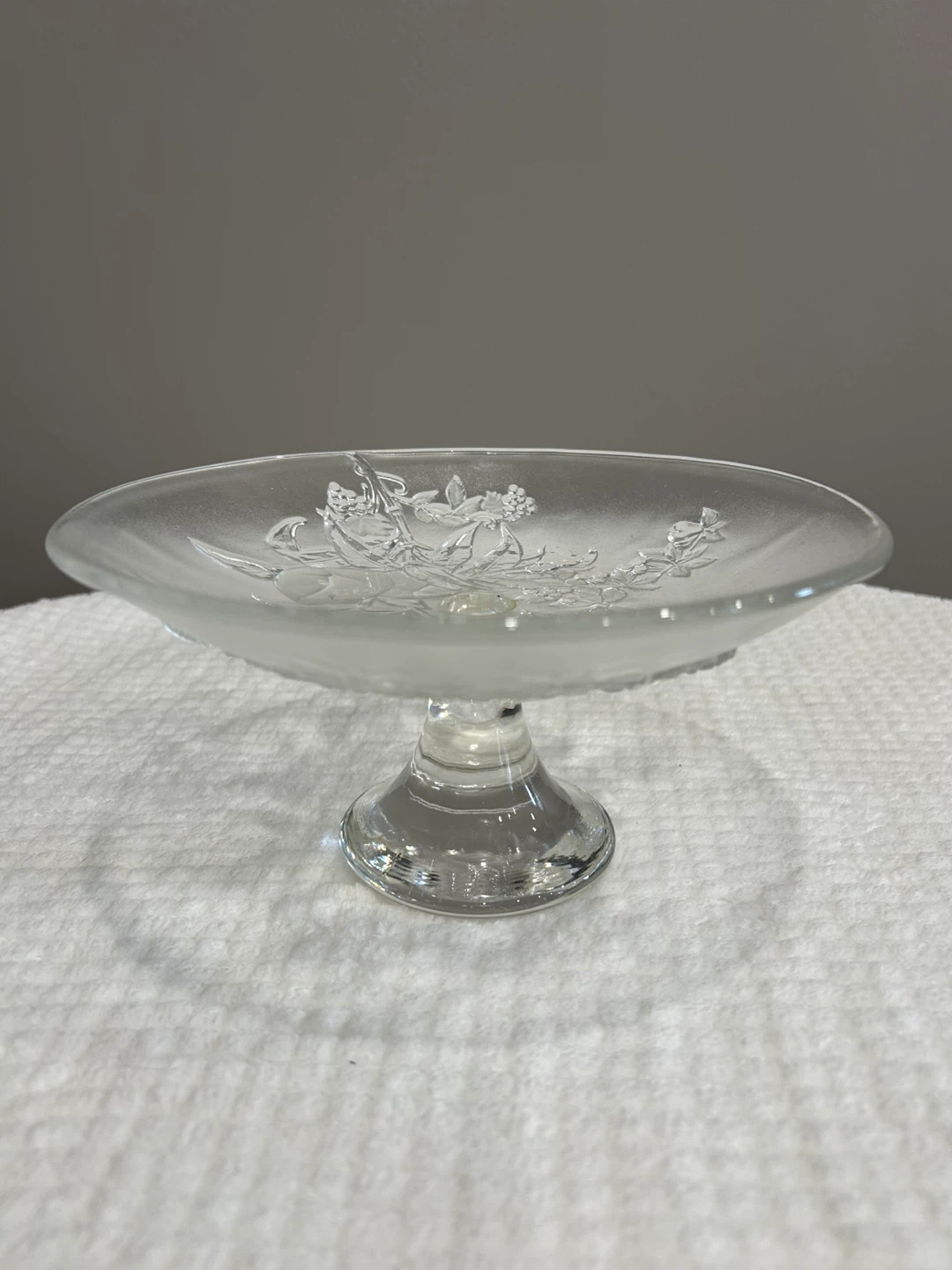 Frosted Glass Pedestal Dish