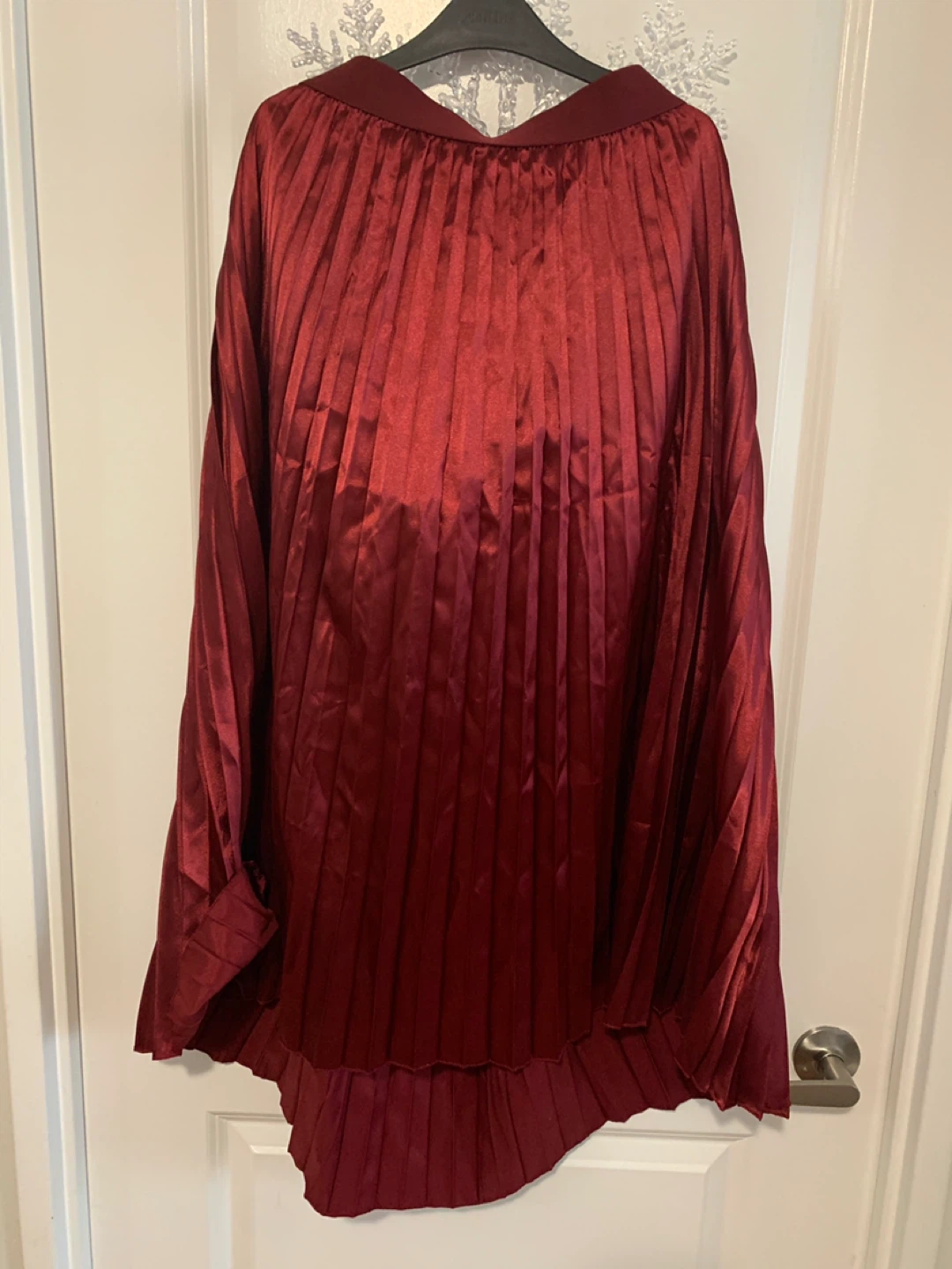 Burgundy Pleated Skirt