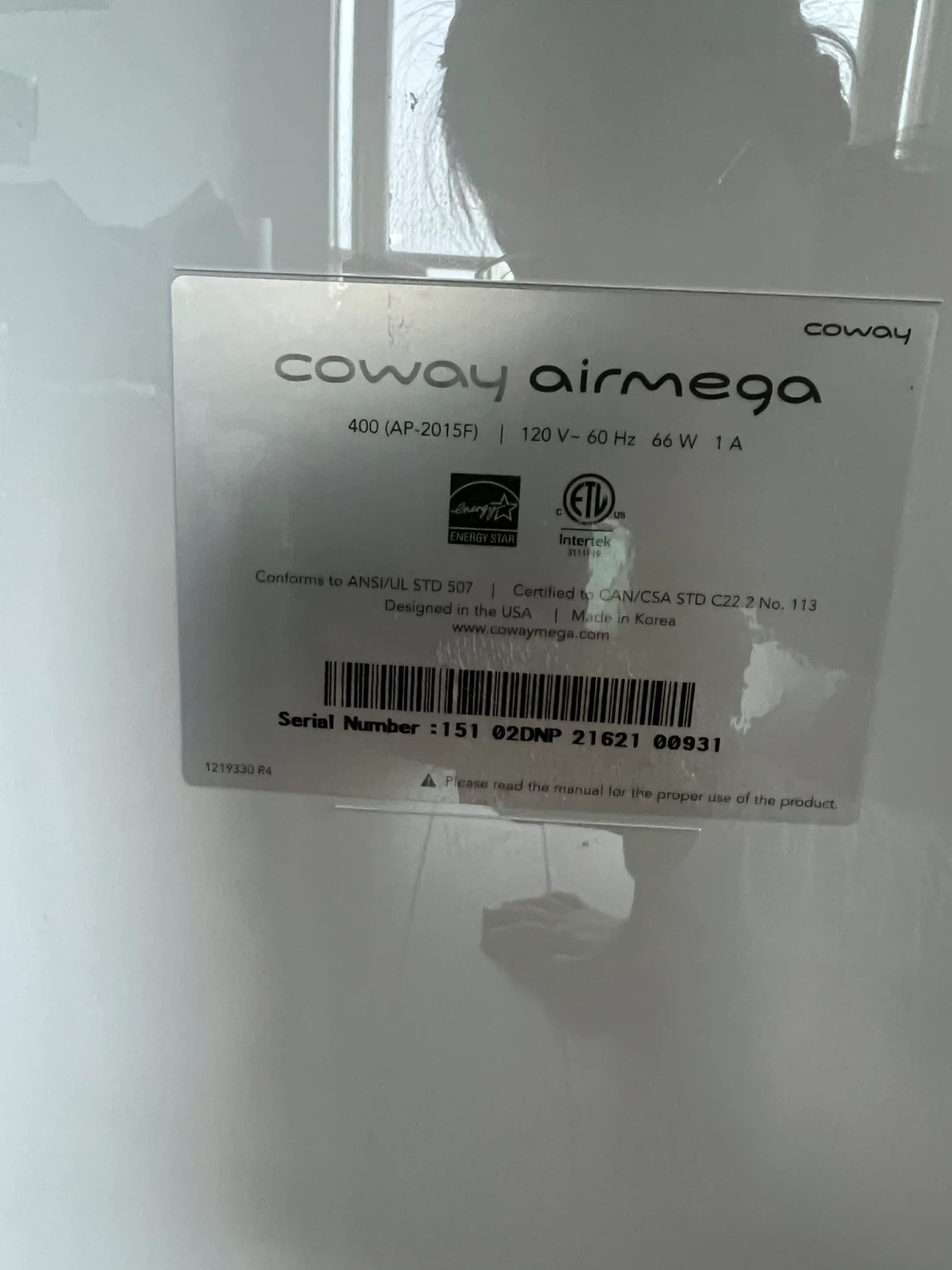 Coway Airmega 400 Air Purifier - photo 2