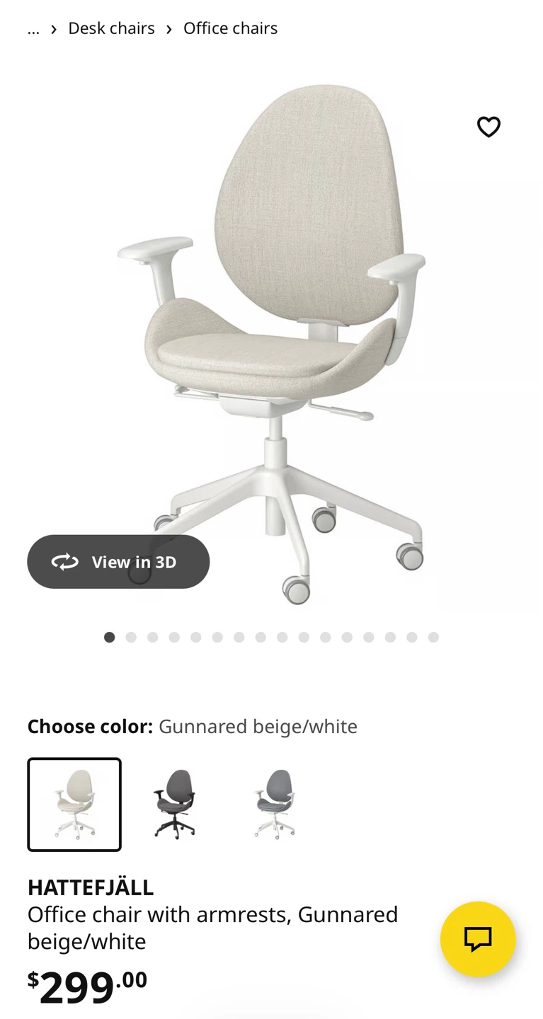 Office Chair - Gunnared Beige/White