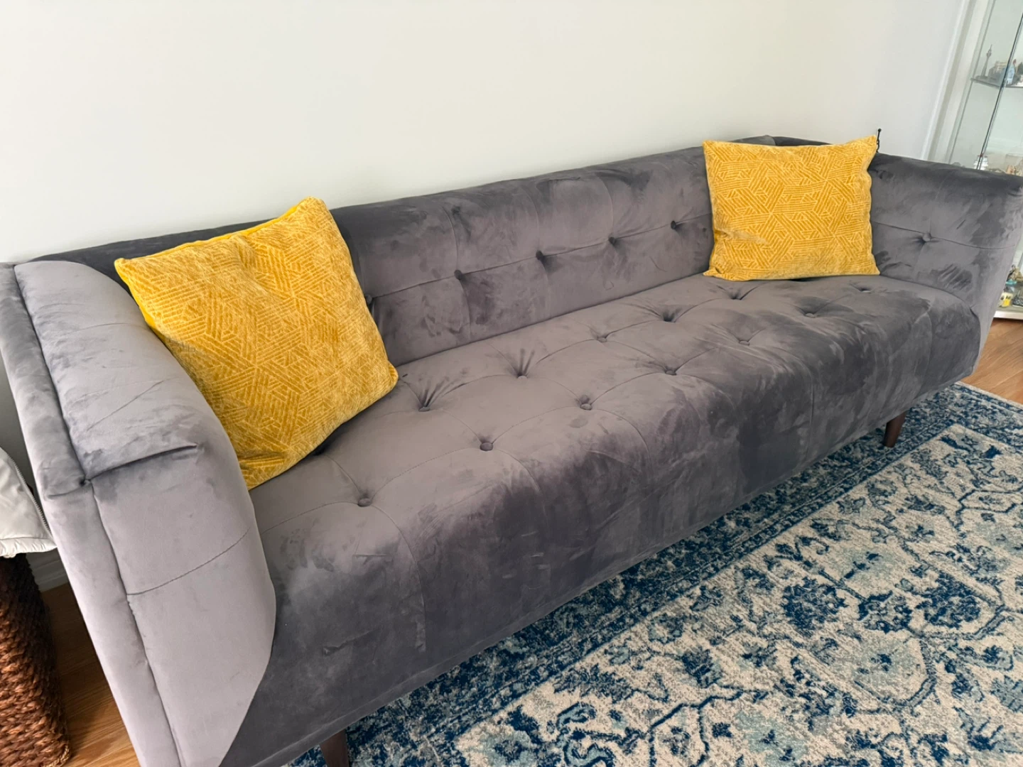 Loretta Mid-Century Modern Velvet 3-Seater Sofa - photo 3