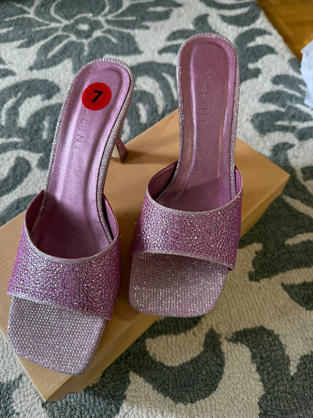 Billini Pink Glitter Heels - Size 7