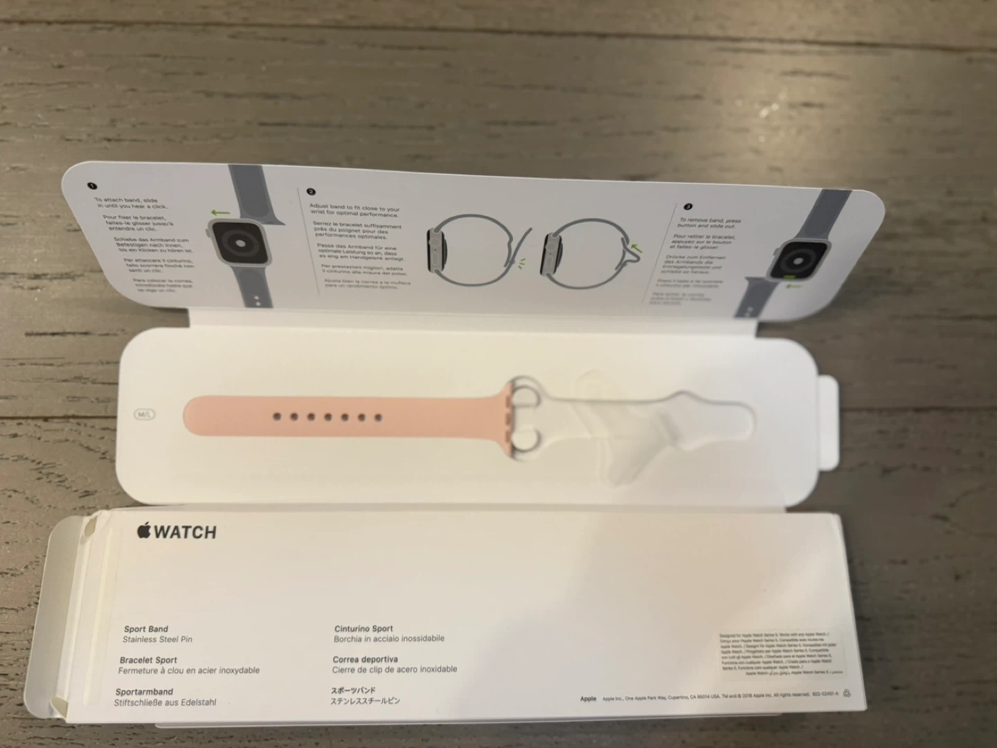 Authentic Apple Watch Pink Sand Sport Band (M/L)